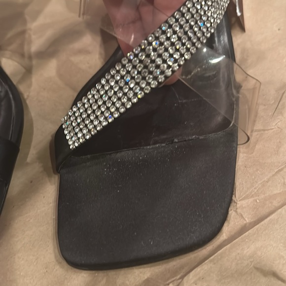 Vintage Dee Dee Size Shoes  10 2 1/2” heels with Rhinestone and Clear Straps - Picture 7 of 8